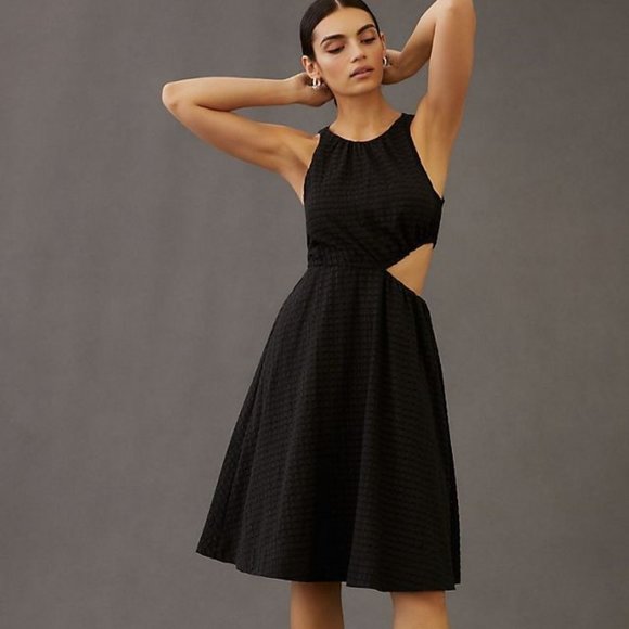 Anthropologie | Dresses | Anthropologie Black Cut Out Dress | Poshmark